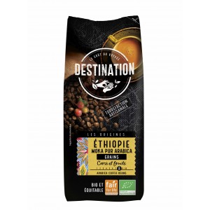 CAFE ETHIOPIE MOKA PUR ARABICA GRAINS 1KG BIO