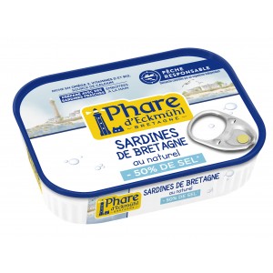 SARDINES* AU NATUREL -50% DE SEL 115G