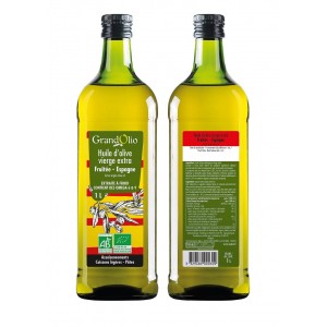 A.HUILE OLIVE FRUITEE VIERGE EXTRA 1L ESPAGNE GRAND OLIO BIO